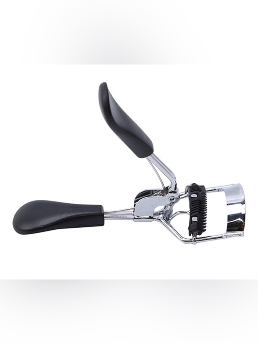 False Eyelash Curler with Built in Comb Lash Separator Black Rubber Handles-NWOT